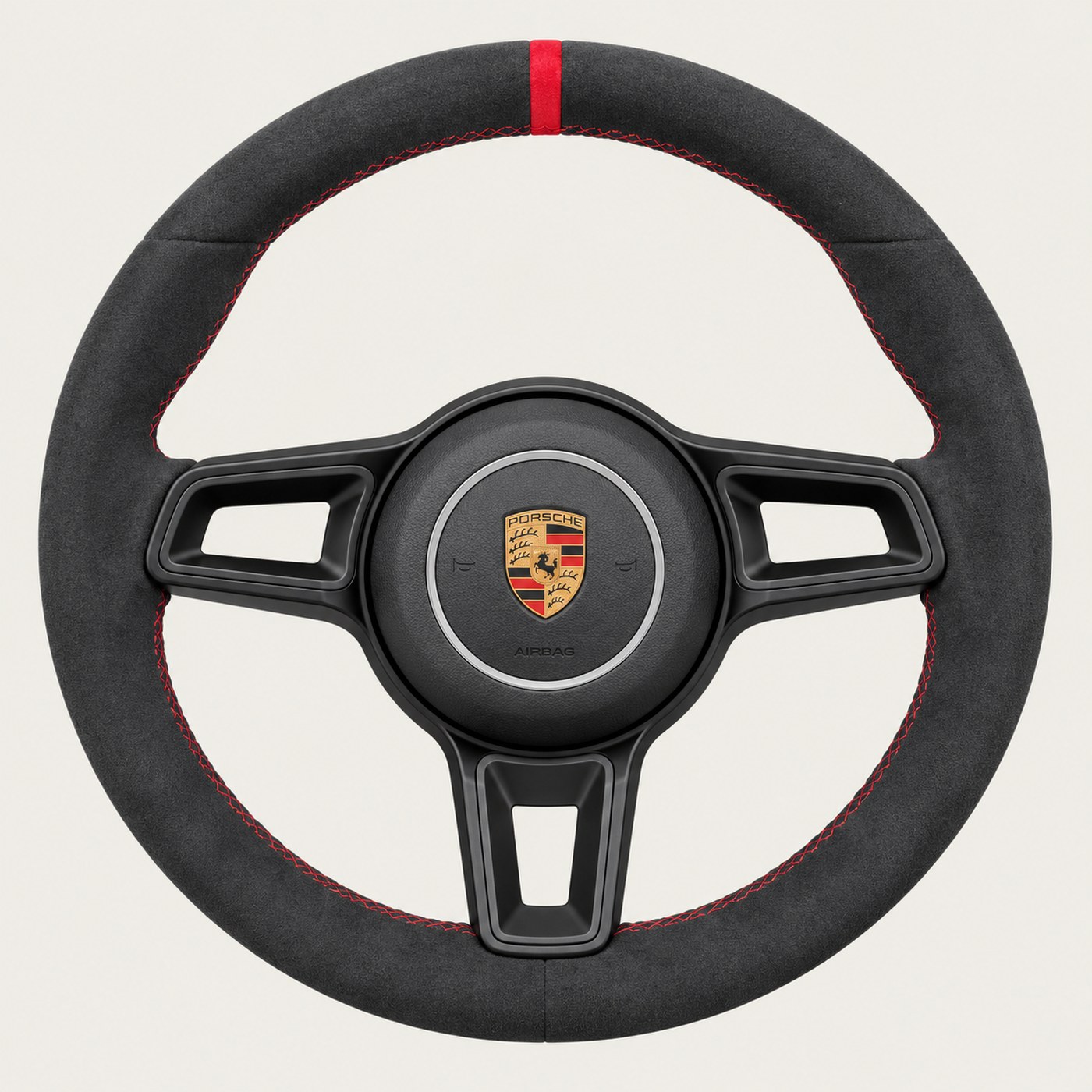 NOON wheel: dark grey Alcantara, red stitch