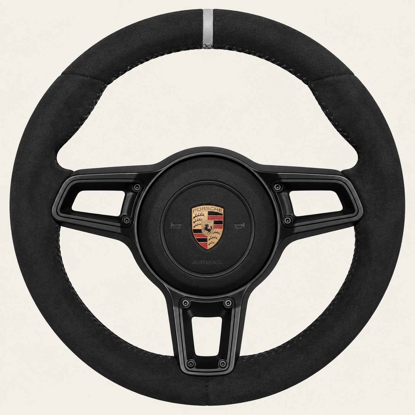 NOON wheel: dark grey Alcantara, black GT riveted