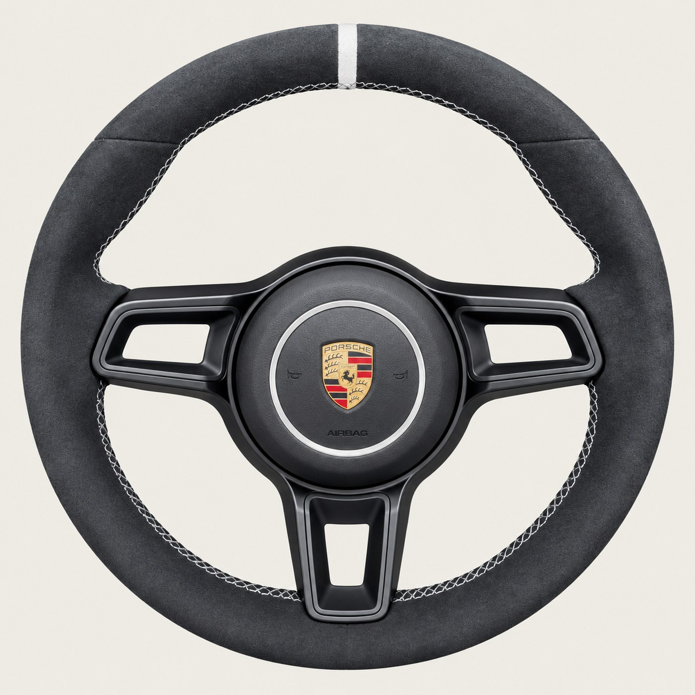 NOON wheel: dark grey Alcantara, white stitch
