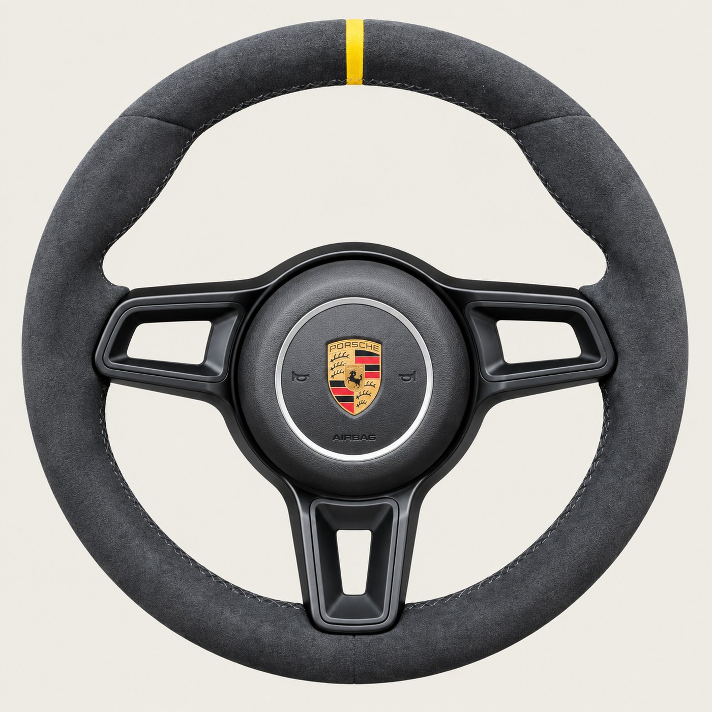 NOON wheel: dark grey Alcantara, yellow stripe