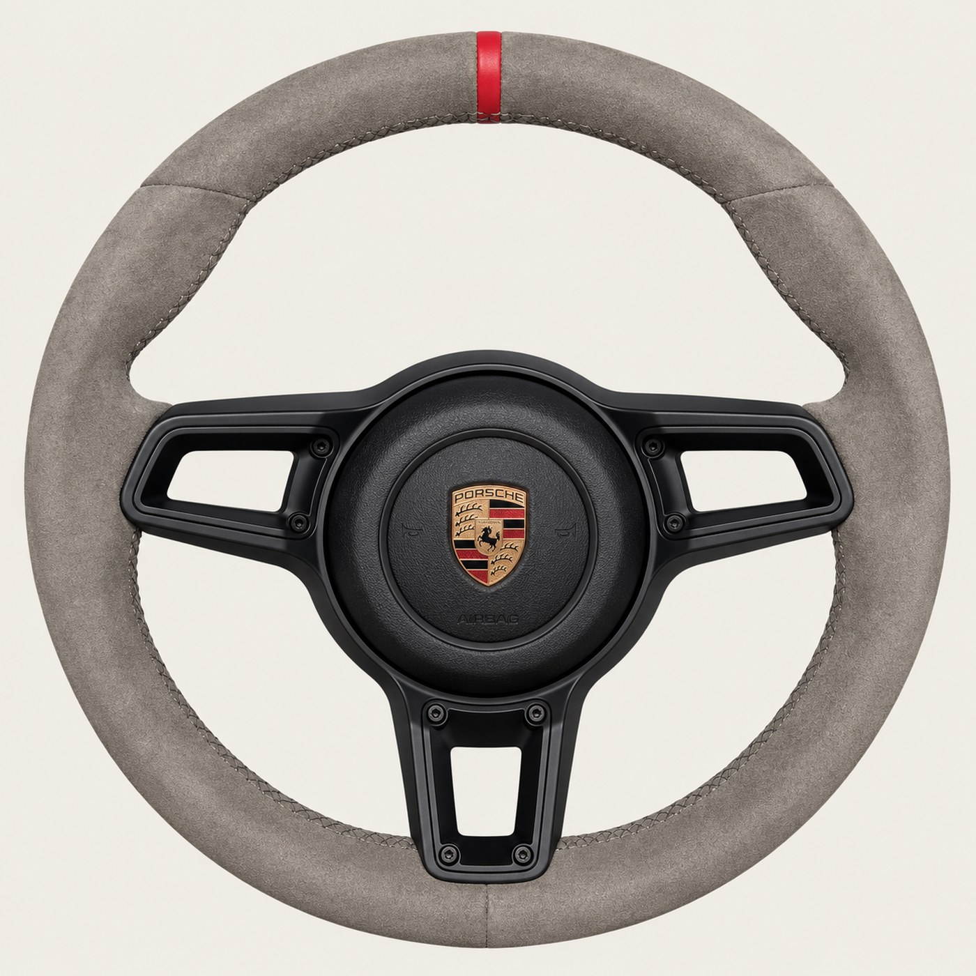 NOON wheel: light grey Alcantara, red stripe