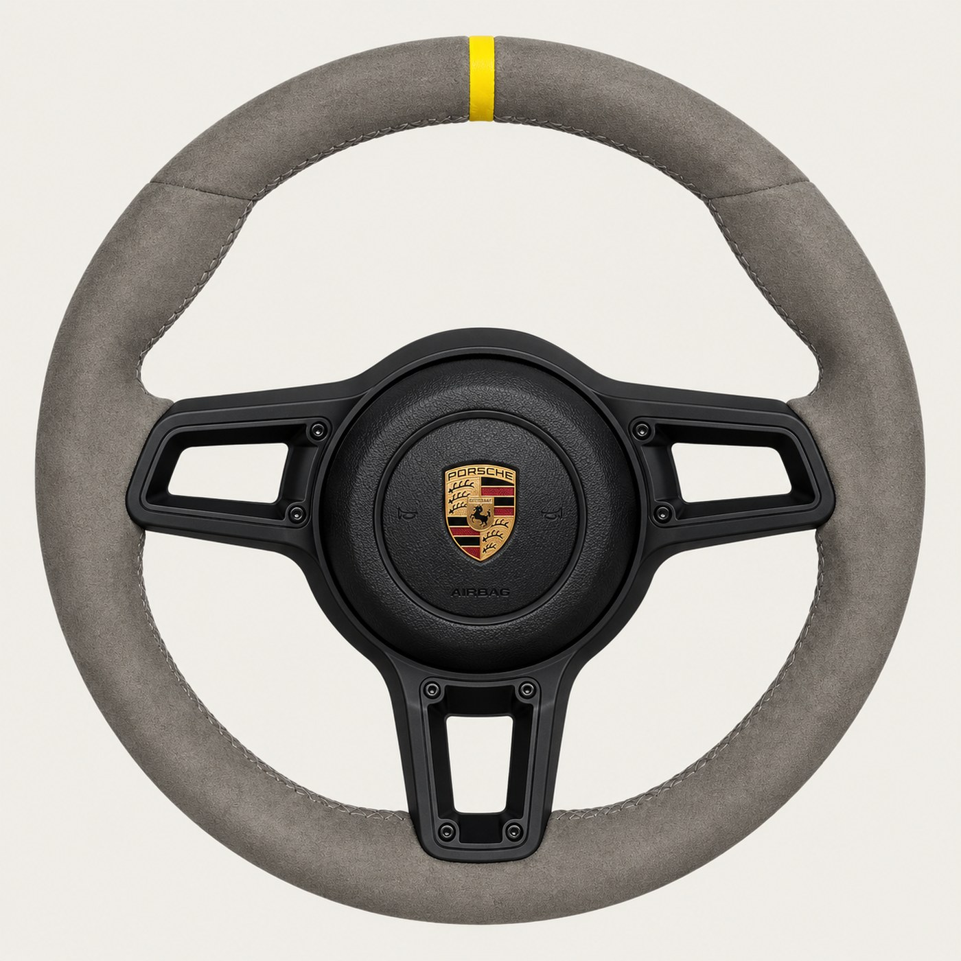NOON wheel: light grey Alcantara, yellow stripe